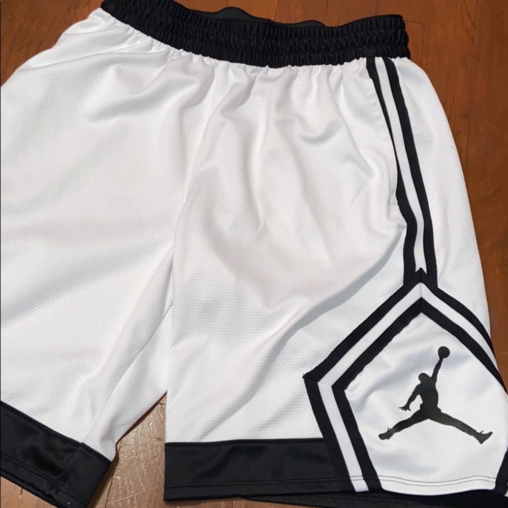 Men’s White and black Jordan shorts
